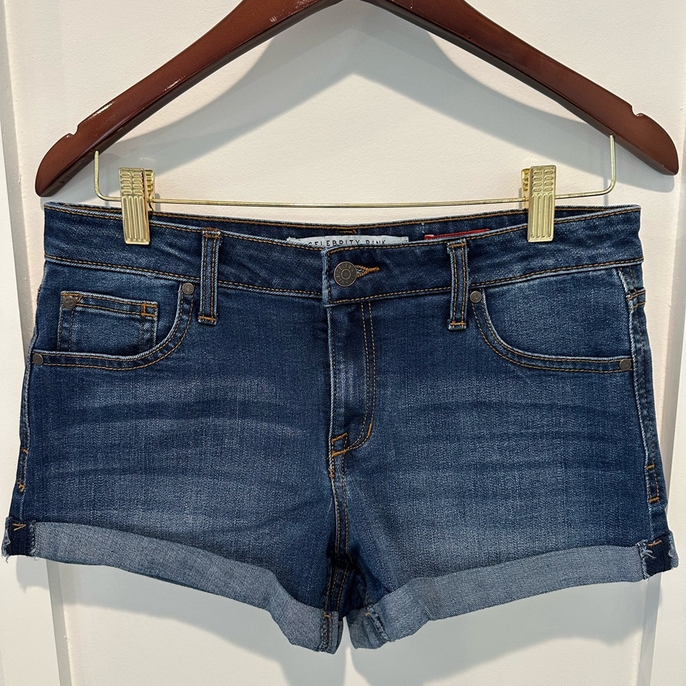 Celebrity Pink Blue Jean Shorts with Cuffed Hem Juniors sz 9